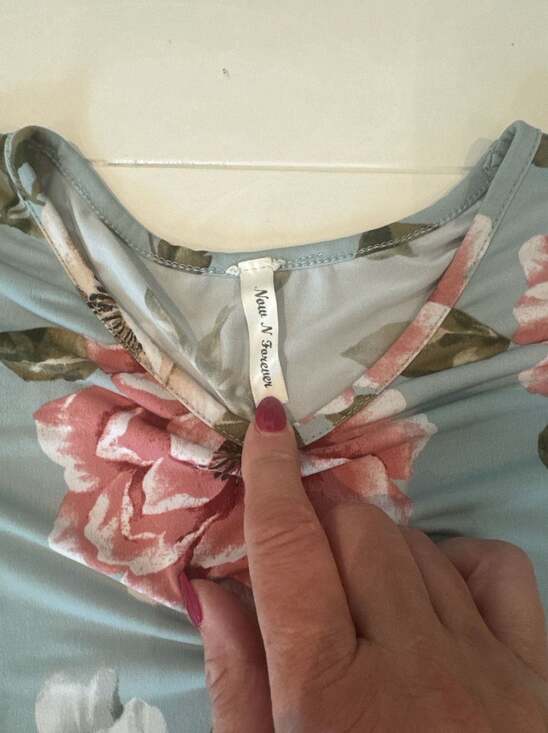 Now N Forever Blue Floral Tiered Babydoll Top - Picture 2 of 4